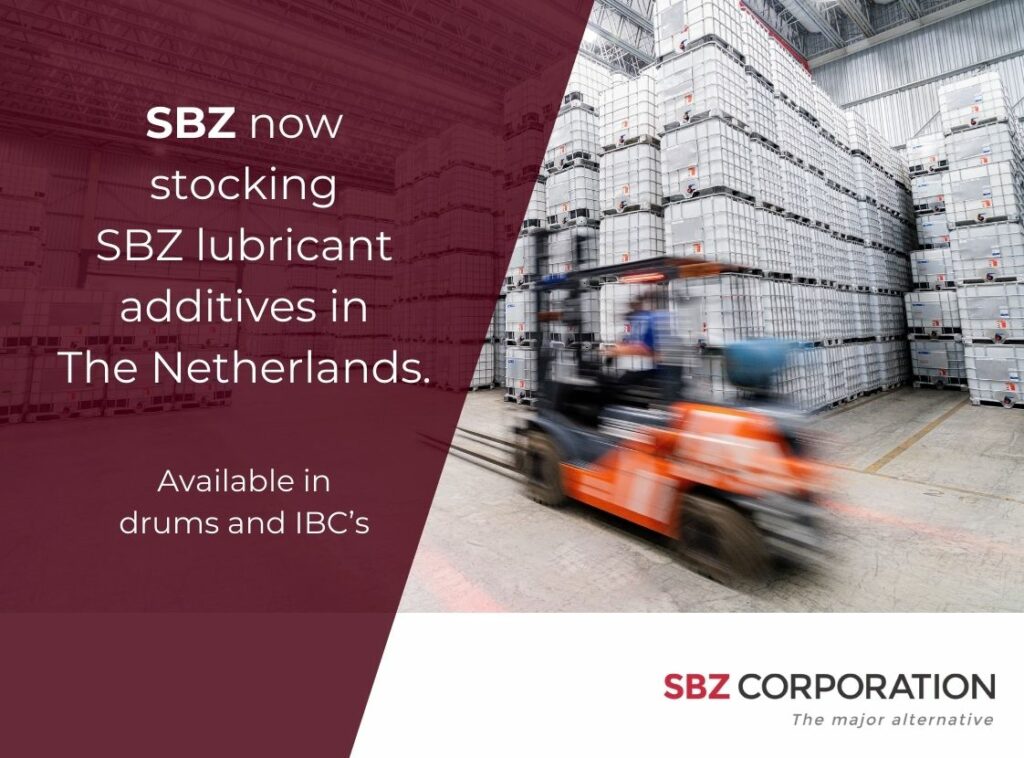 SBZ now stocking SBZ lubricant additives in The Netherlands.